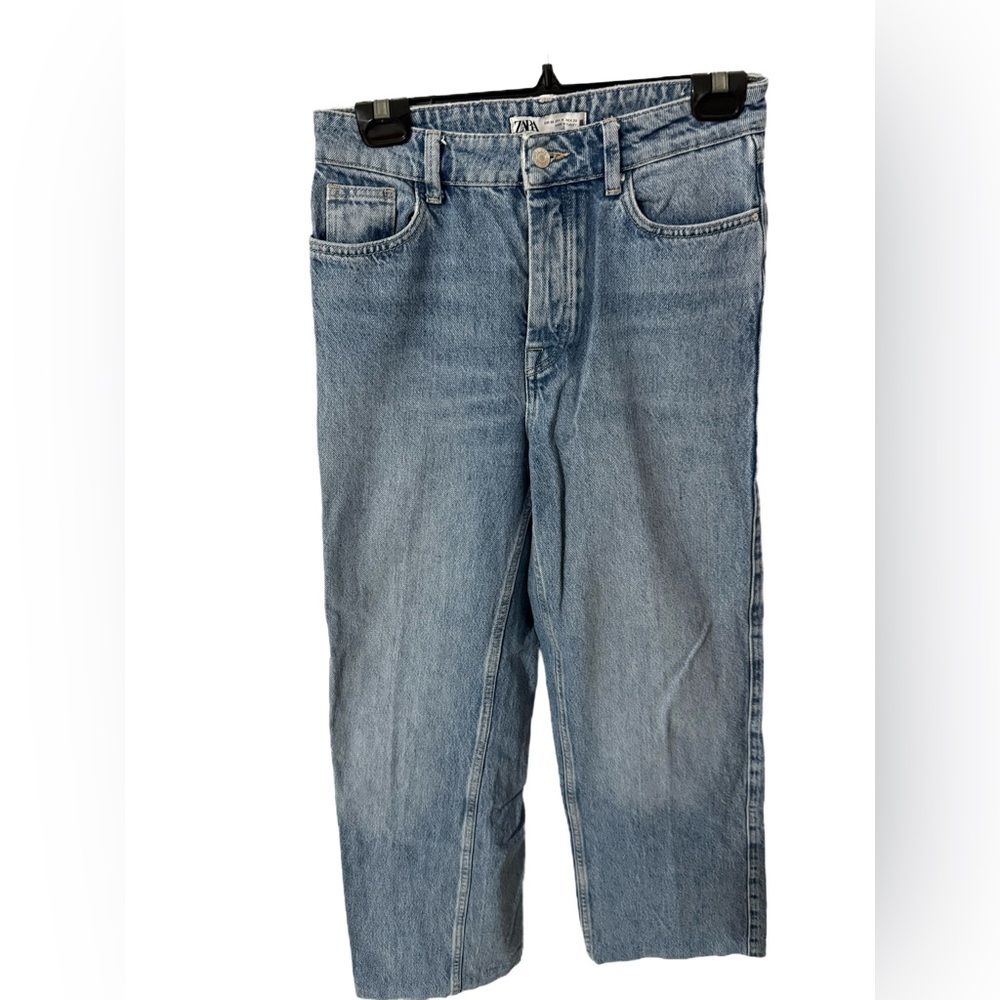 Zara Light Blue Straight Jeans